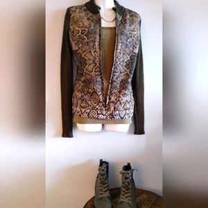 Womens. Olive green Sweater jacket small